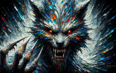 Werewolf Palette Knife Painting