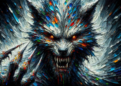 Werewolf Palette Knife Painting