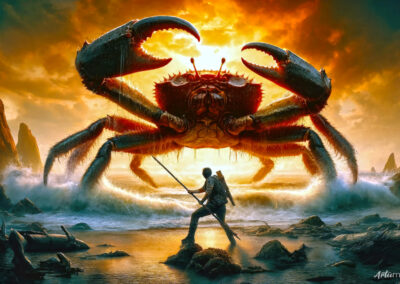 Giant Crab Attack AI Art Prompt