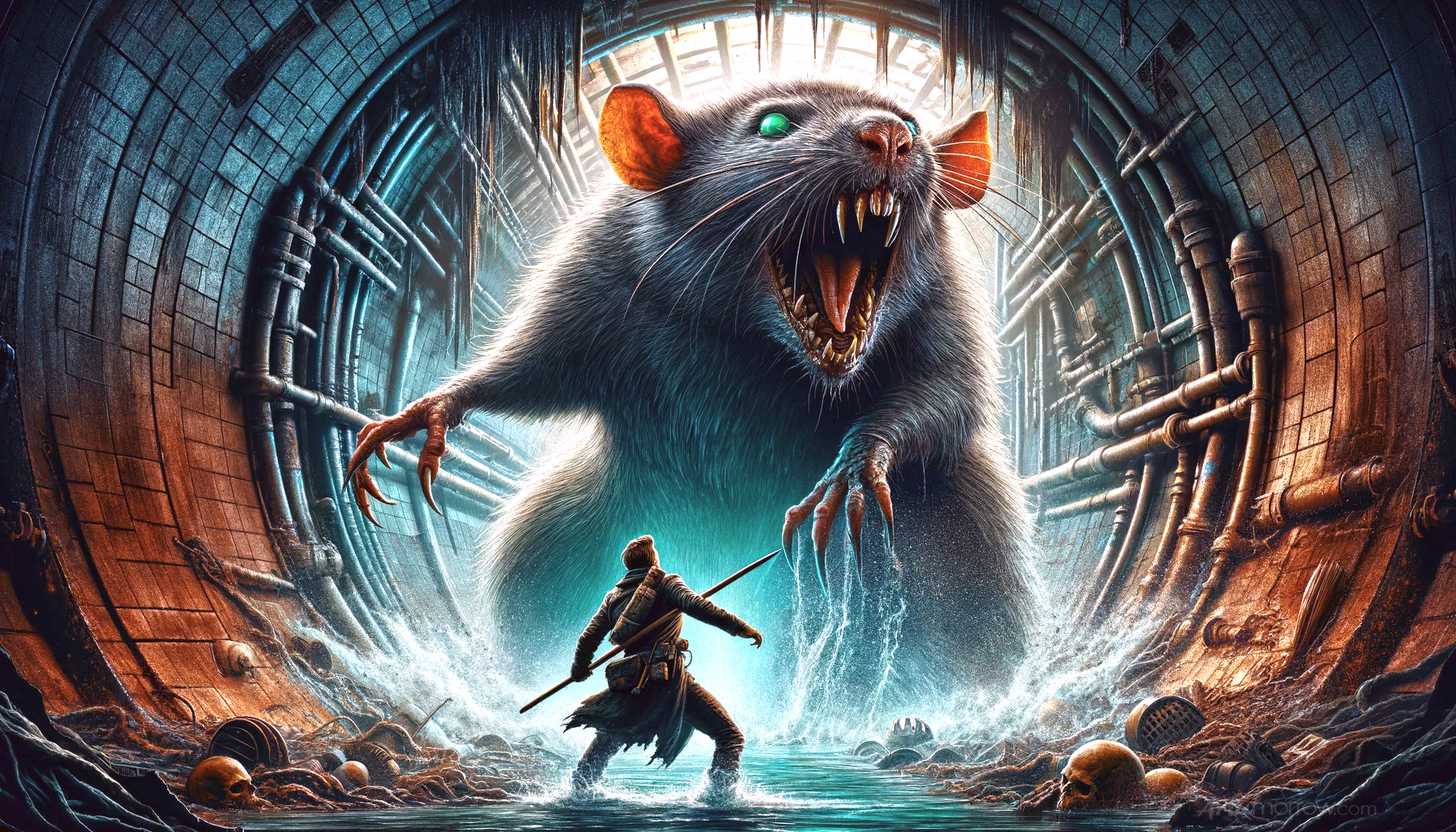 Giant Sewer Rat AI Art Prompt