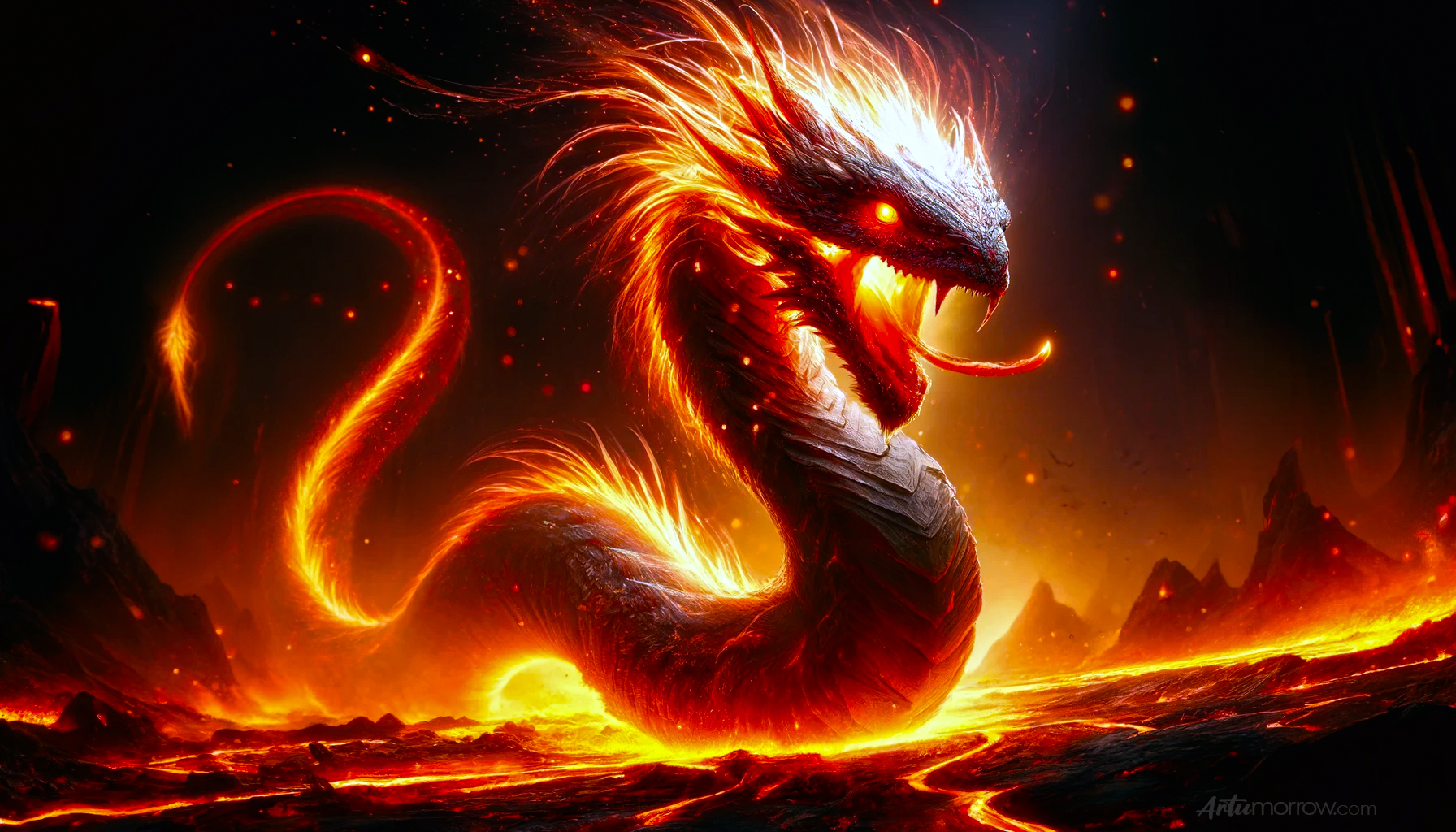 Fiery Serpent AI Art Prompt